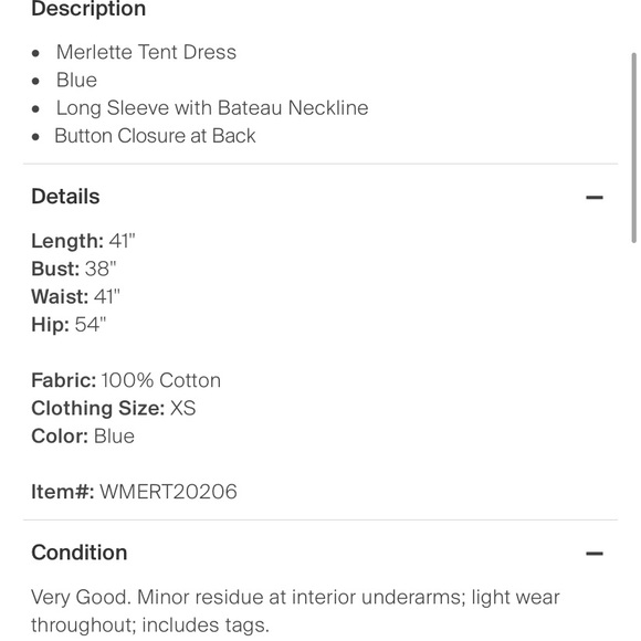 NWT Merlette Tent Dress in Navy - Picture 4 of 4